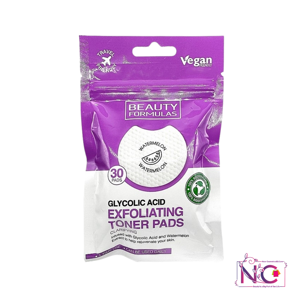 Beauty Formulas Glycolic Acid Exfoliating Toner Pads – 30 pcs