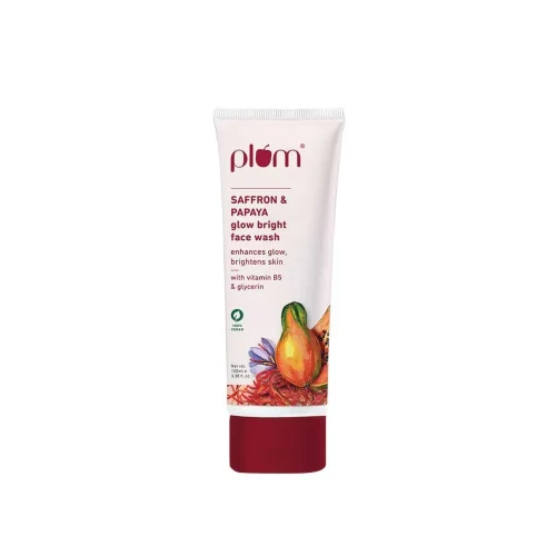 Plum Saffron & Papaya Glow Bright Face Wash – 100ml, Made in India.